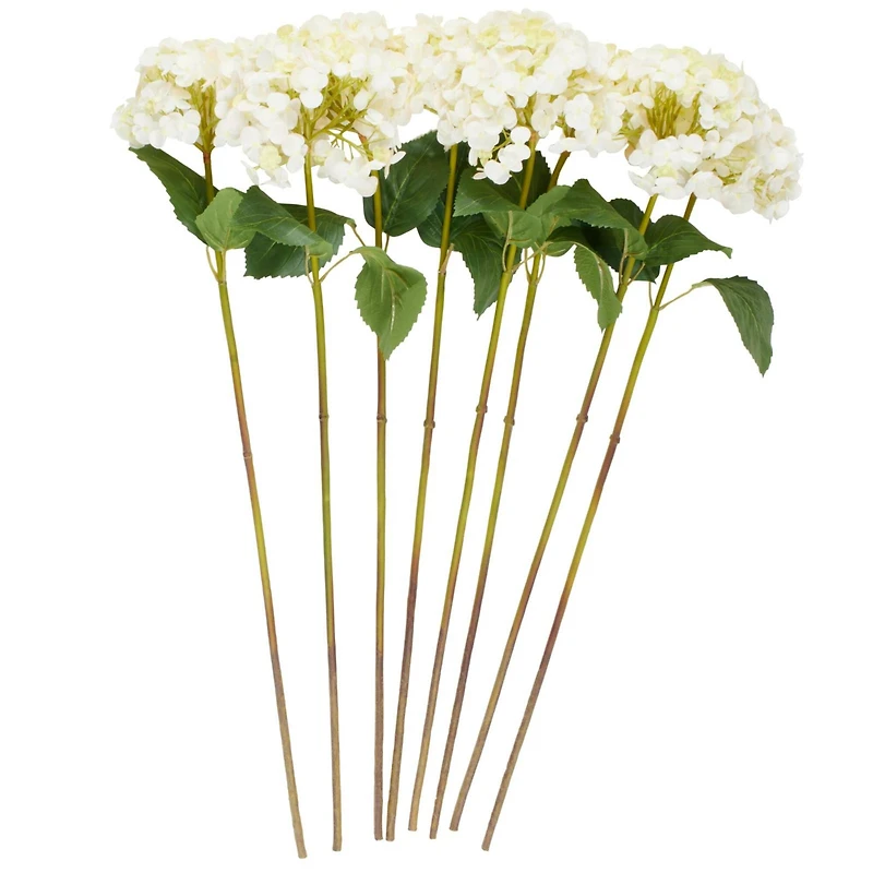 32" White Hydrangea Artificial Flower Stem, 8ct.