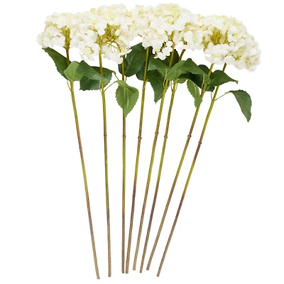 32" White Hydrangea Artificial Flower Stem, 8ct.