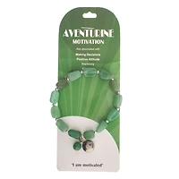 John Bead Aventurine Green Natural Stone Bracelet with Silver Charm