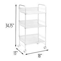 Honey Can Do White 3-Tier Mesh Rolling Cart