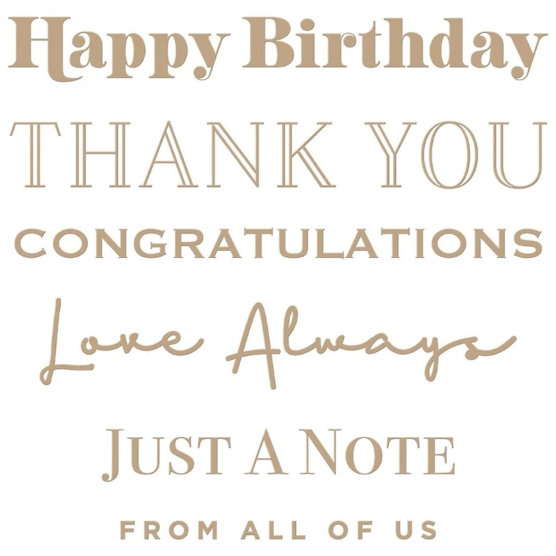 Spellbinders® Essential Sentiments Glimmer Hot Foil Plate