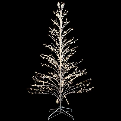 6ft. Pre-Lit White Cascade Twig Artificial Christmas Tree, Clear Lights