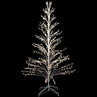 6ft. Pre-Lit White Cascade Twig Artificial Christmas Tree, Clear Lights