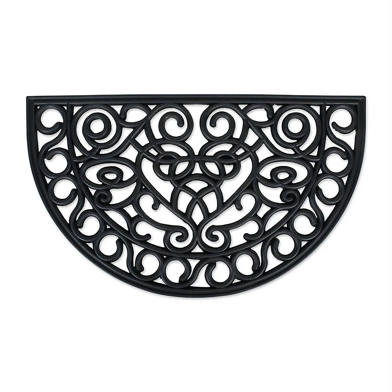 DII® J&M Iron Heart Half Round Rubber Doormat