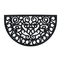 DII® J&M Iron Heart Half Round Rubber Doormat