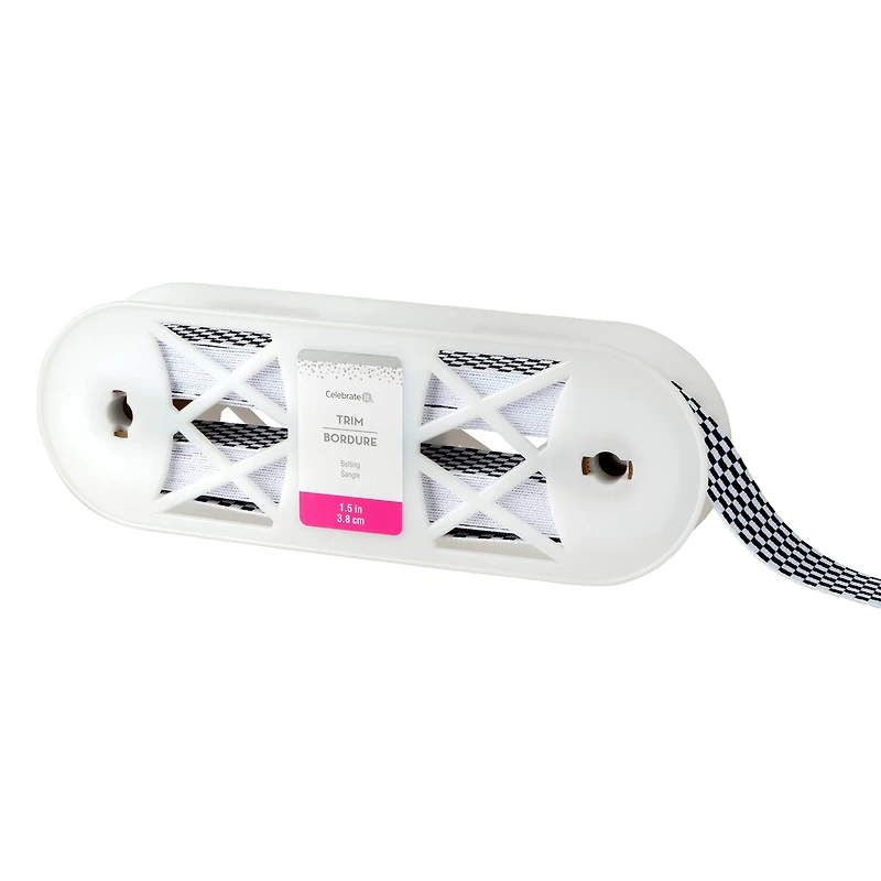 1.5" Black & White Check Belting Trim by Celebrate It®