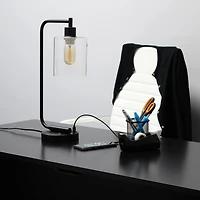 Lalia Home Iron Desk Lamp with USB Port and Glass Shade