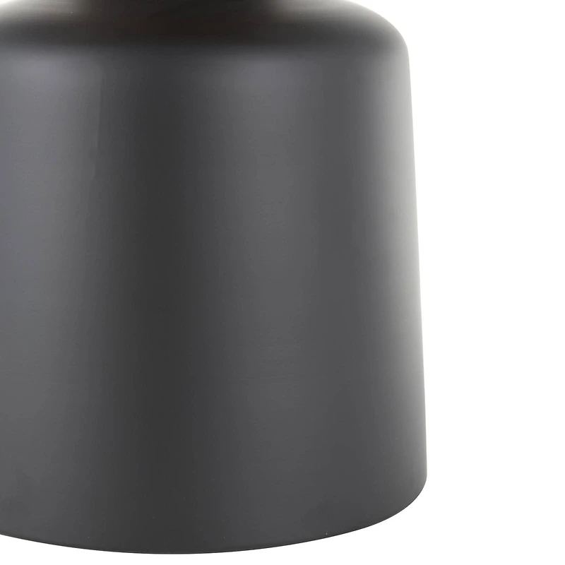 21.5" Black Metal Pedestal Accent Table with Faux White Marble Top