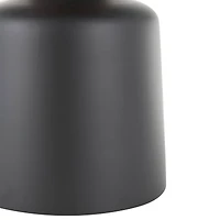 21.5" Black Metal Pedestal Accent Table with Faux White Marble Top