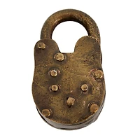 Brass Iron Eclectic Lock And Key, 2" x 3"