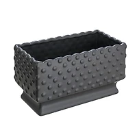 Hello Honey® 11" Black Ceramic Hobnail Planter with Scalloped Edge