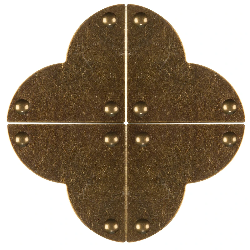 Dritz® Home Small Antique Brass Smooth Quatrefoil Corners, 3 Pack