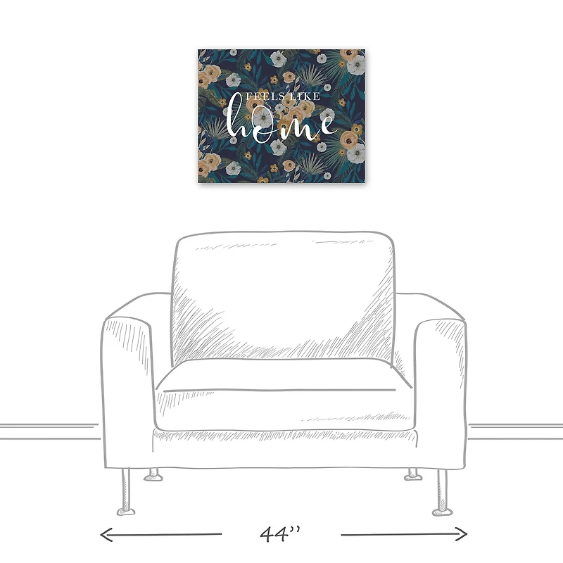 Feels Like Home Tropical Floral Canvas Wall Art