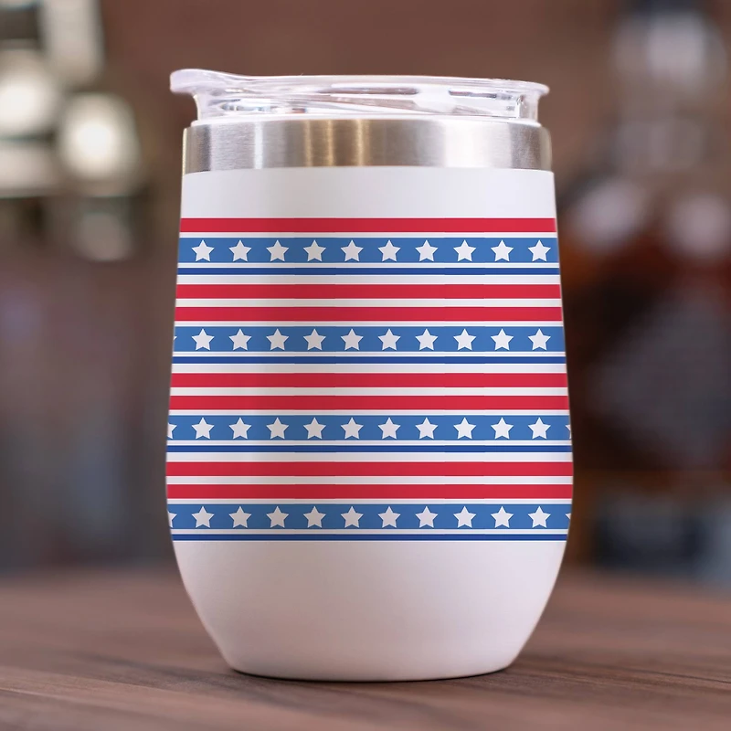 Land Of The Free Wine Tumbler