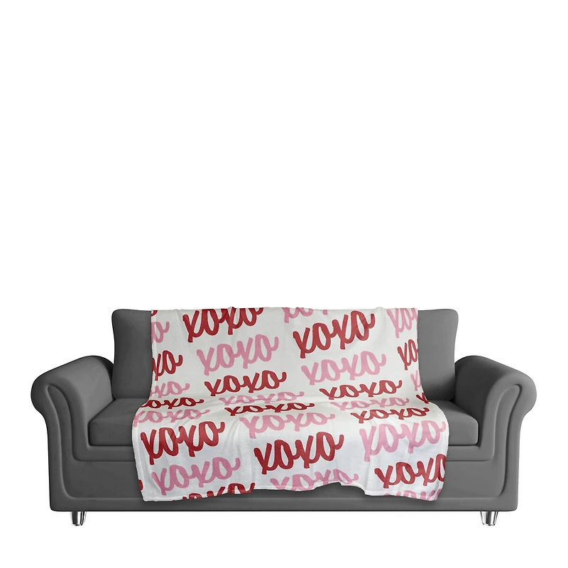 XOXO Pattern Coral Fleece Blanket