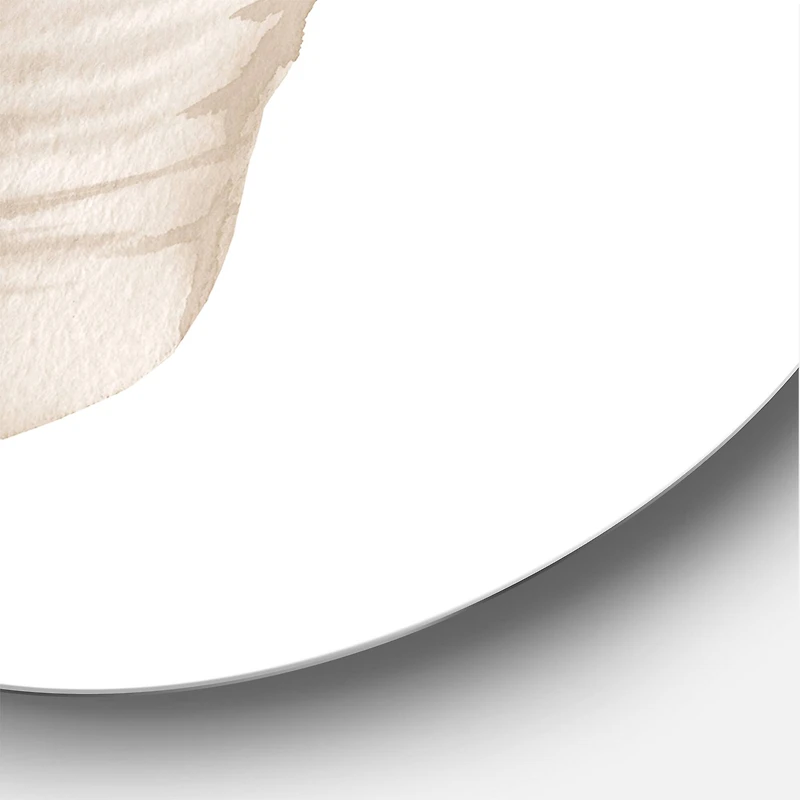 Designart - Dried Leaf Plant Beige On White