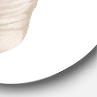 Designart - Dried Leaf Plant Beige On White