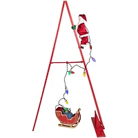 4ft. Animated Lighted Musical Santa Climbing Ladder Christmas Decoration