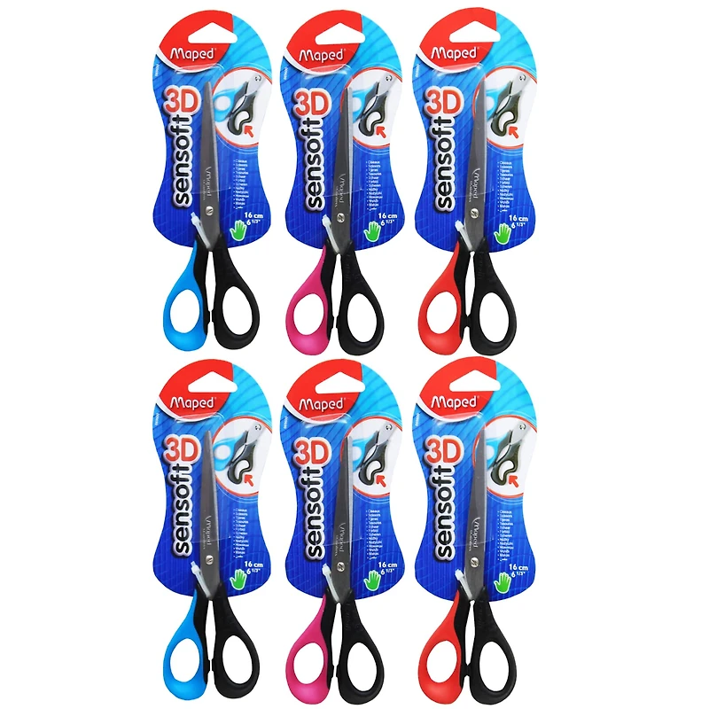 Maped® 6" Sensoft Lefty Scissors with Flexible Handles, 6ct.