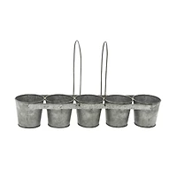 Gray Metal Farmhouse 5-Pot Planter