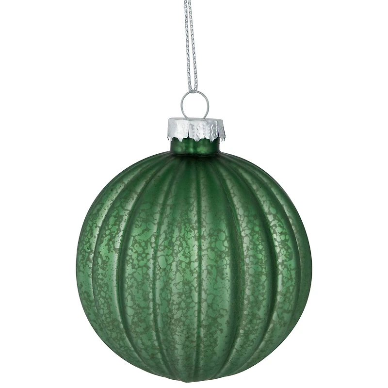 3-Finish Glass Christmas Ball and Onion Ornaments - 3" (80mm) - Forest Green - 9ct