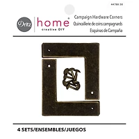 Dritz® Small Antique Brass Home Smooth Campaign Hardware Corners, 3 Pack