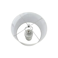 Hello Honey® 24" Raw Concrete White & Silver Table Lamp With Imprinted Diamond Design & Metal Accents