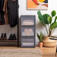 Iris® Gray Deep Box Chest Drawer, 3 Pack