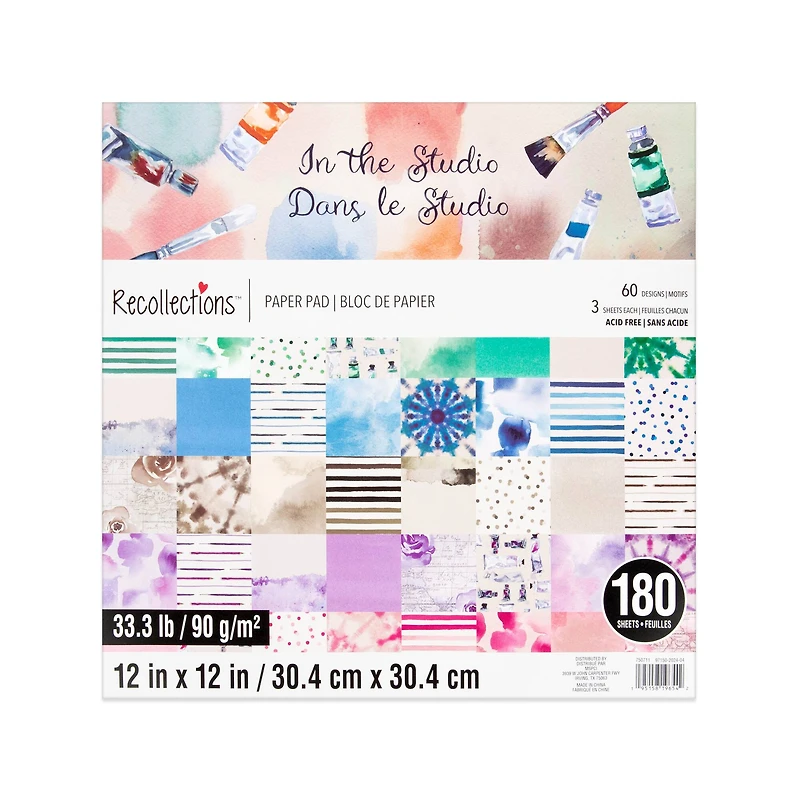 12" x 12" In the Studio Paper Pad by Recollections™, 180 Sheets