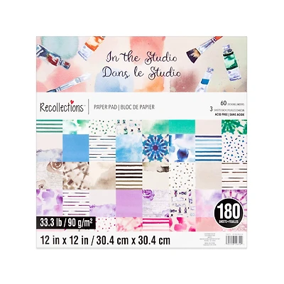 12" x 12" In the Studio Paper Pad by Recollections™, 180 Sheets