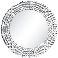 Silver Glass Starburst Wall Mirror with Crystal Embellishment 36" x 1" x 36"