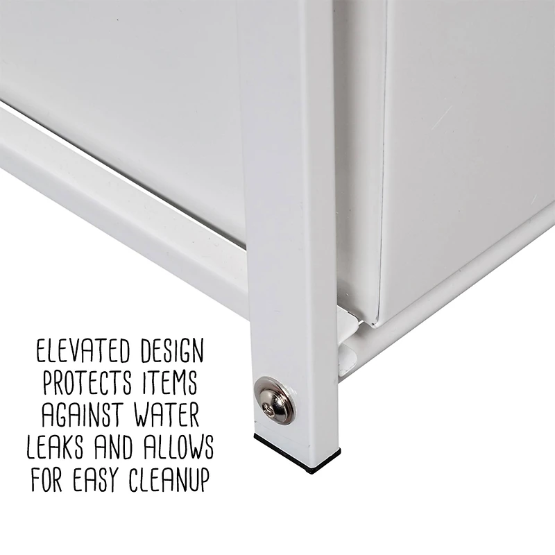 Honey Can Do 15.5" White Metal Kitchen Cabinet Organizer with Drawers