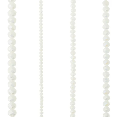 12 Pack: White Faceted Glass Rondelle Beads by Bead Landing™
