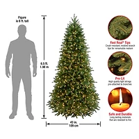 6.5 ft. Pre-Lit Jersey Fraser Fir Slim Artificial Christmas Tree, Clear Lights