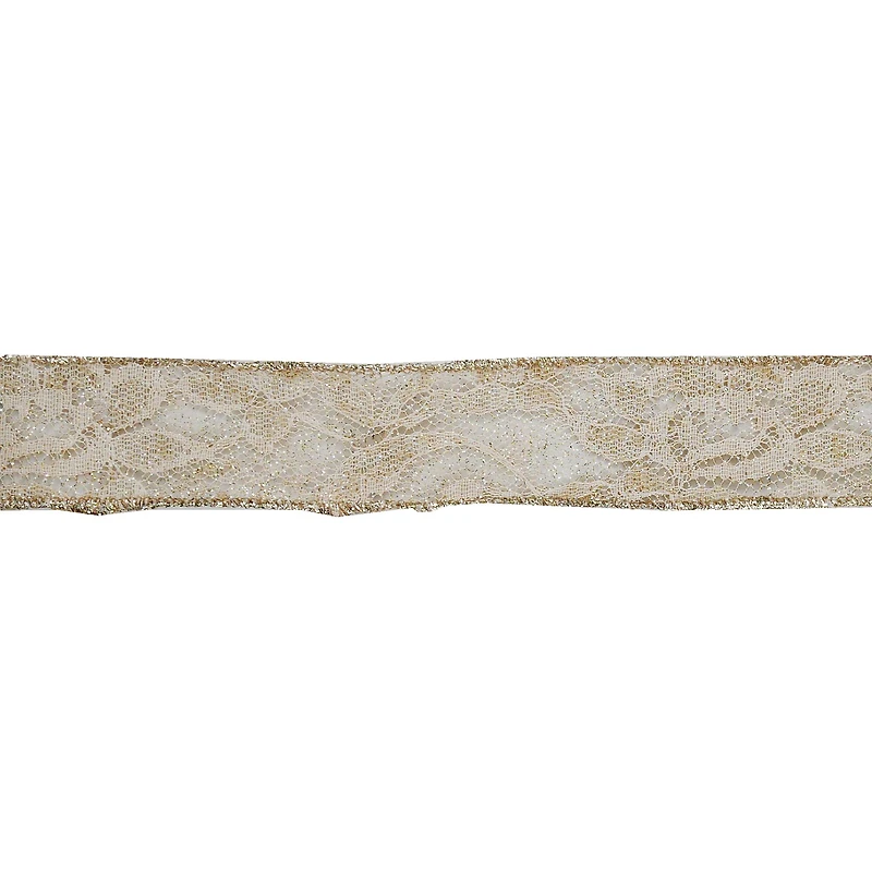 1.5" x 30ft. Linen Lace Wired Ribbon by Celebrate It®