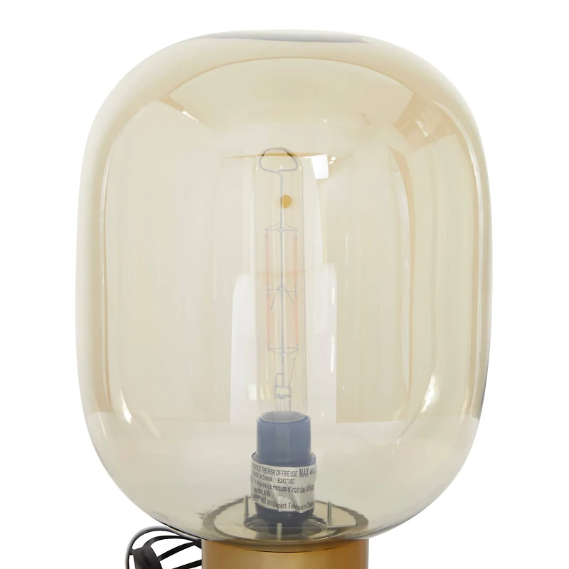 16" White Metal Modern Table Lamp