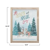 Hello Honey® 12.5" x 15.75" Wood Framed Wall Décor with Deer & Winter Scene