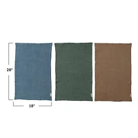 Hello Honey® Stonewashed Linen Blend Tea Towel with Twill Tape Corner Set