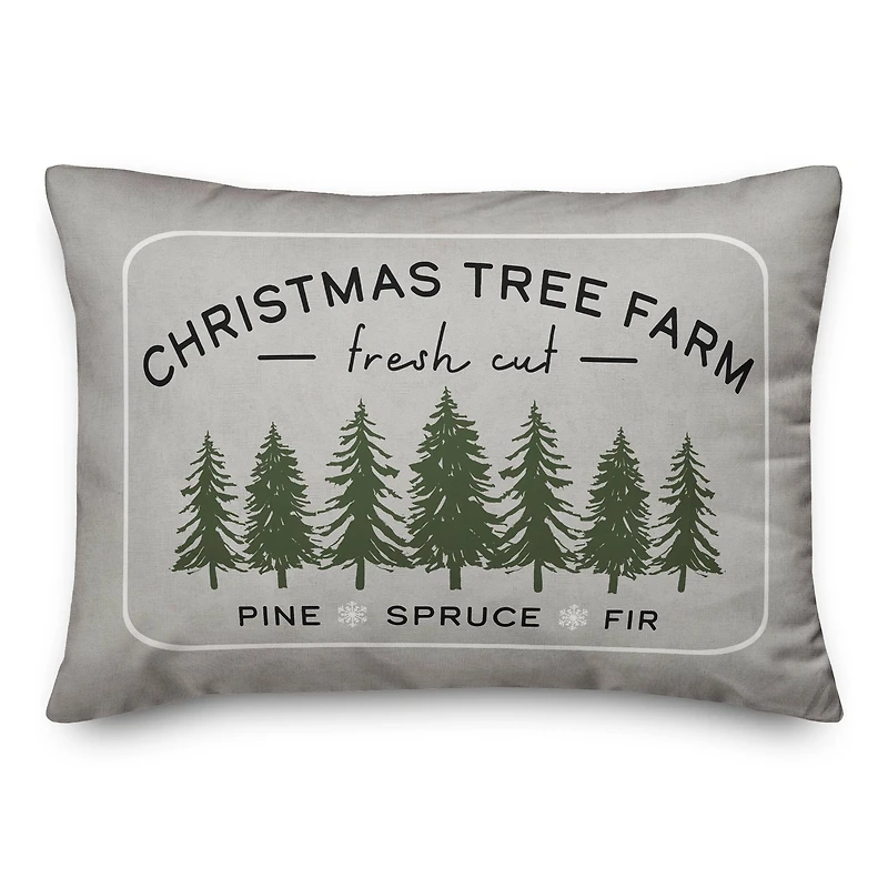 Christmas Tree Farm 20" x 14" Spun Poly Pillow