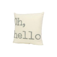 Hello Honey® Oh, Hello Embroidered Cotton Pillow