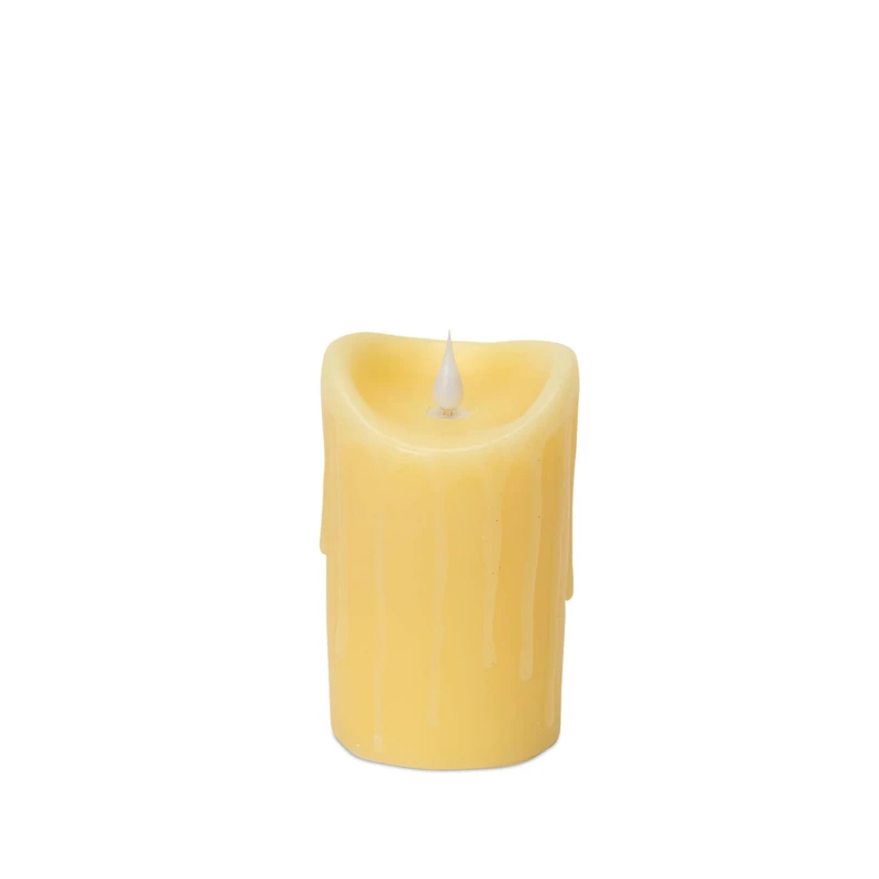 5" Ivory Simplux LED Dripping Candle Set with Moving Flame
