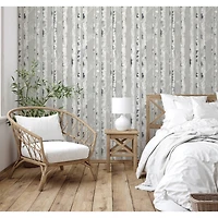 InHome Birchdale Gray Peel & Stick Wallpaper
