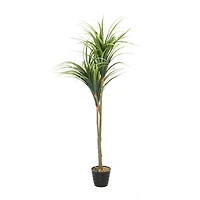 55" Green Vinyl Contemporary Potted Artificial Tree