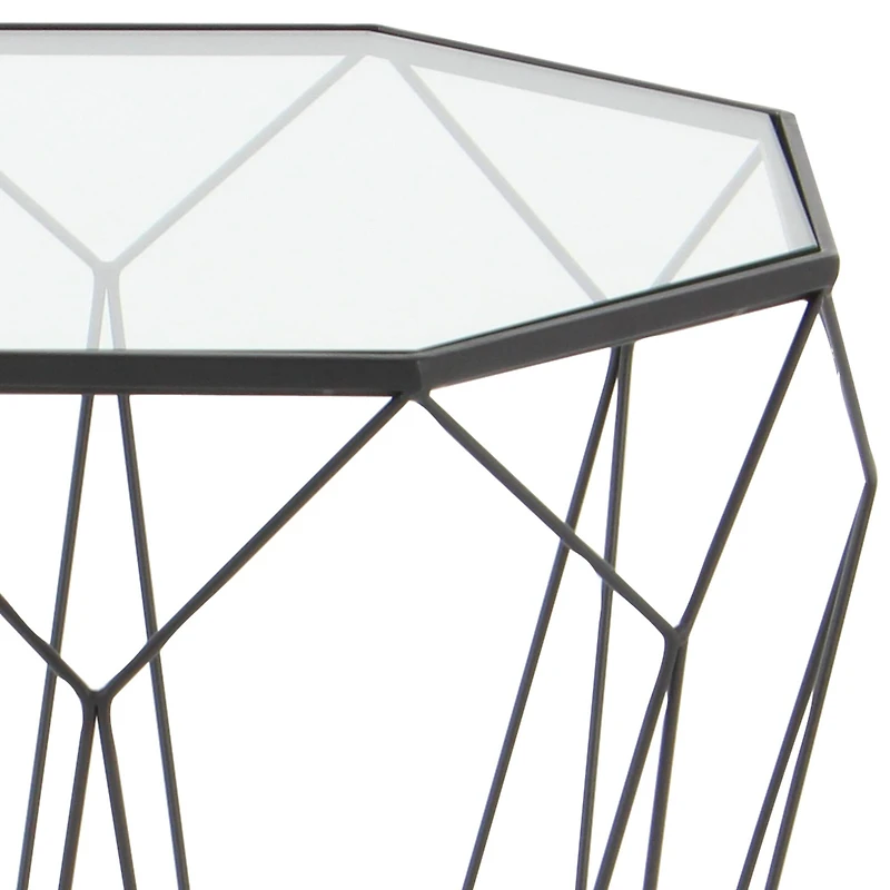 Black Iron Contemporary Accent Table