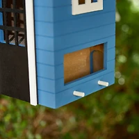 Glitzhome® 14" Modern Blue Wood Garden Birdhouse