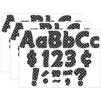 Teacher Created Resources Black Polka Dots Funtastic Font 4" Letters Combo Pack, 3 Packs of 624
