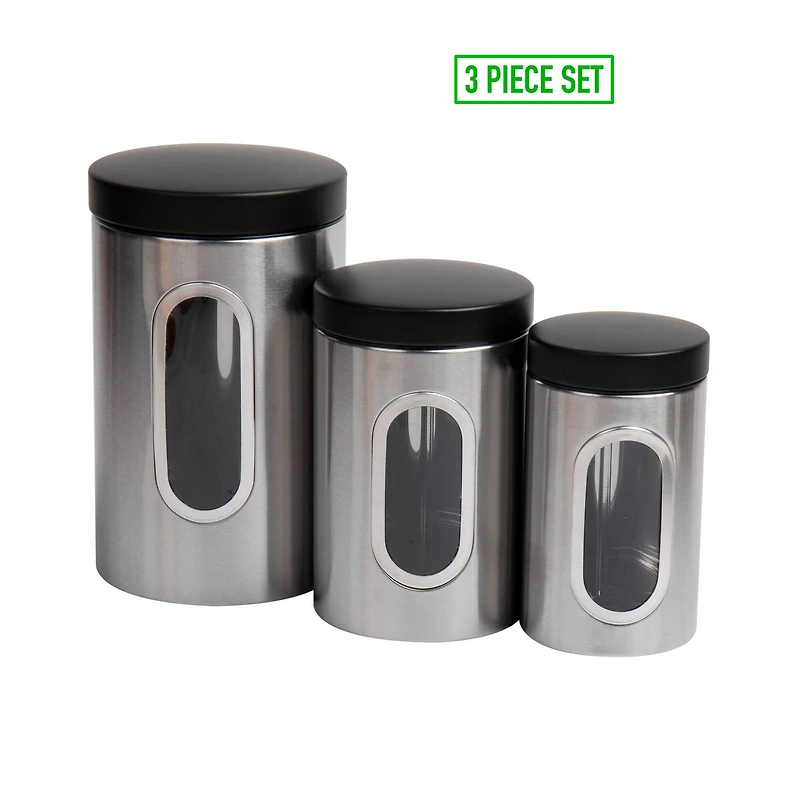 Mind Reader 3 Piece Canister Set with Window