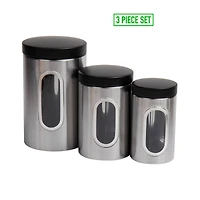 Mind Reader 3 Piece Canister Set with Window