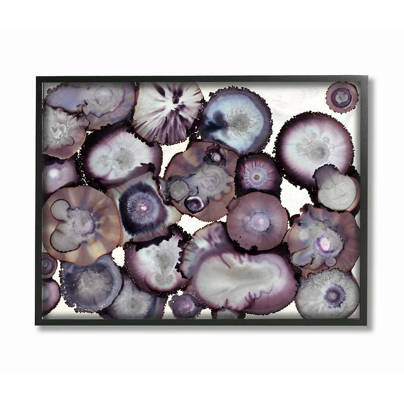 Stupell Industries Gray & Purple Abstract Geode Framed Wall Art