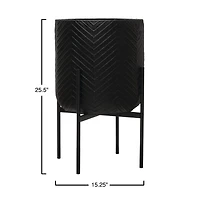 Hello Honey® 25.5" Black Metal Planter with Stand